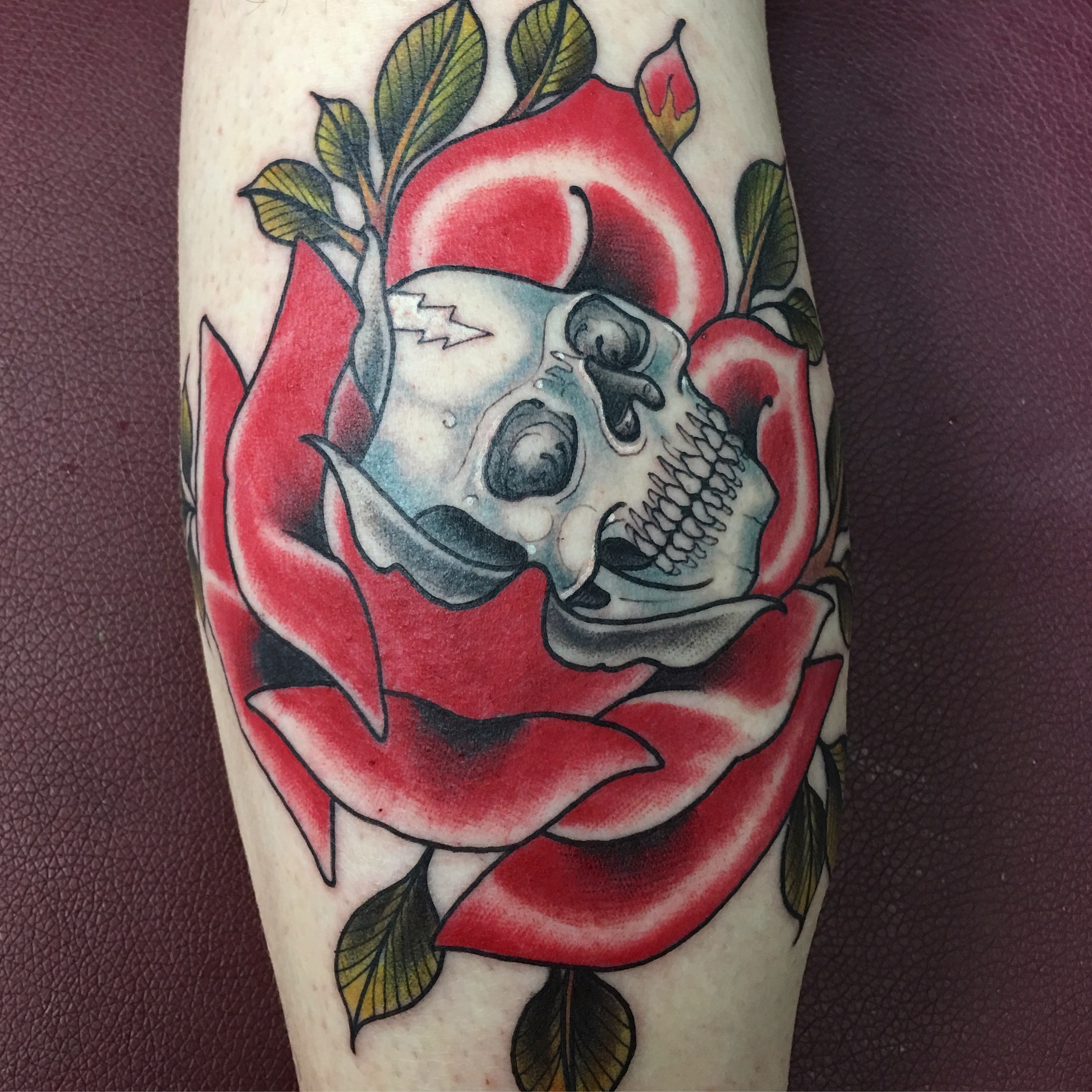 Skull Rose PINSTRUCK TATTOOS